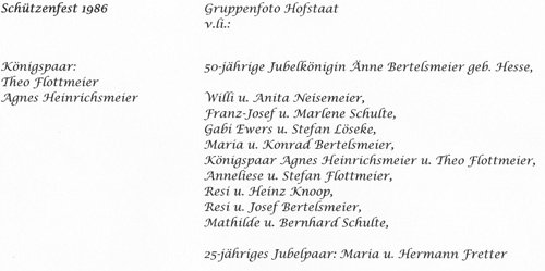 Namen des Hofstaats 1986