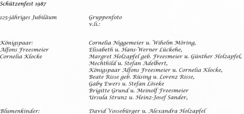 Namen des Hofstaats 1987