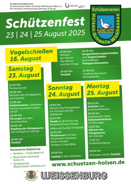 Plakat Schuetzenfest Holsen 2025